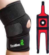 techware pro knee brace support - relieves acl, lcl, mcl, meniscus tear, arthritis, tendonitis pain. open patella dual stabilizers non slip comfort neoprene. adjustable bi-directional straps - available in 4 sizes логотип