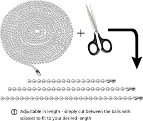 img 1 attached to 🔗 BronaGrand 4.5mm Beaded Pull Chain Extension & 4m Roller Chain Bundle with 20 Connectors - Silver