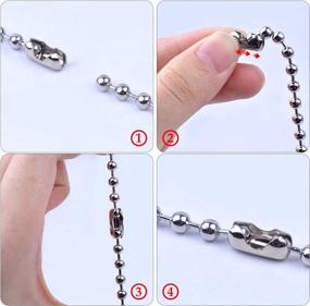 img 3 attached to 🔗 BronaGrand 4.5mm Beaded Pull Chain Extension & 4m Roller Chain Bundle with 20 Connectors - Silver