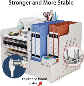 img 3 attached to 🗄️ Efficient Simfort Desk Organizer and Accessories with Multiple Compartments - Perfect for Home or Office Use (A)