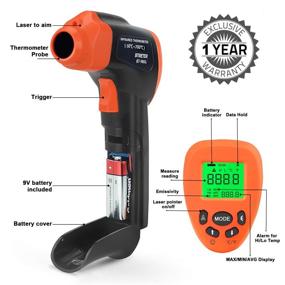 img 3 attached to 🌡️ BTMETER 980G Non-Contact Digital Infrared Thermometer - High Precision IR Laser Temperature Gun for Kitchen Cooking, Grilling, Automotive - 16:1 Distance Spot Ratio, Backlit Display (-58℉-1292℉) (Not Suitable for Human Temperature Monitoring)