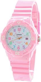 img 4 attached to 🕒 Casio LRW-200H-4B2 Женские часы с розовым силиконовым ремешком и белым циферблатом.