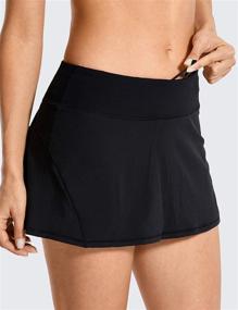 img 3 attached to 🏐 CRZ YOGA Women's Quick-Dry Athletic Tennis Skirts Volleyball Shorts - Mid-Waisted Pleated Sports Skorts with High-Performance Fabric