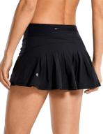 🏐 crz yoga women's quick-dry athletic tennis skirts volleyball shorts - mid-waisted pleated sports skorts with high-performance fabric logo