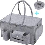dimj baby diaper caddy organizer: large capacity 👶 storage bin with lid for changing table and car logo