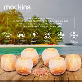 img 1 attached to 🕯️ Enhance your Décor with Mockins 2.5 lbs 6 Pack Natural Himalayan Salt Tea Light Candle Holders for Great Room Ambiance