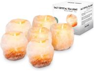 🕯️ enhance your décor with mockins 2.5 lbs 6 pack natural himalayan salt tea light candle holders for great room ambiance логотип