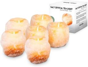 img 4 attached to 🕯️ Enhance your Décor with Mockins 2.5 lbs 6 Pack Natural Himalayan Salt Tea Light Candle Holders for Great Room Ambiance