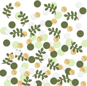 img 4 attached to 🌿 Eucalyptus Confetti Scatter Table Decoration - Greenery Gold Theme for Baby Shower, Christmas, Bridal Party, Wedding, Classroom, Nursery Decor - 210 Pcs Nature-Theme Supplies