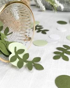 img 3 attached to 🌿 Eucalyptus Confetti Scatter Table Decoration - Greenery Gold Theme for Baby Shower, Christmas, Bridal Party, Wedding, Classroom, Nursery Decor - 210 Pcs Nature-Theme Supplies