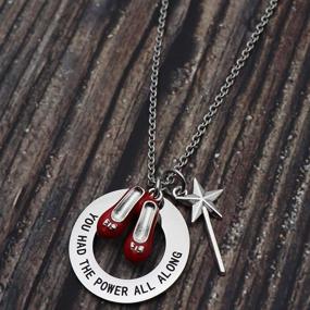 img 2 attached to 👠 Beeshion Wizard of Oz Necklace: Stainless Steel Charm with Ruby Red Slippers Pendant - Unique Inspirational Gift for Her