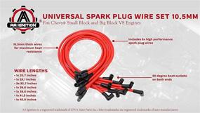 img 1 attached to 🔌 Комплект проводов высокой производительности диаметром 10,5 мм для свечей зажигания универсального типа для двигателей Chevy, GM SBC, BBC - совместим с Small Block 307, 327, 350 и Big Block двигателями 427, 454, 496, 502 - совместим с набором для размещения в HEI-распределителе