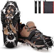 🧗 crampons ice cleats traction snow grips: anti-slip 19 spikes for men & women - ideal walk traction cleats for hiking, fishing & mountaineering logo