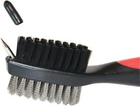 img 1 attached to 🏌️ Golf Club Brush Groove Cleaner with 2 Ft Retractable Zip-Line Carabiner, Aluminum, for Golf Shoes, Clubs & Grooves - Easily Attaches to Golf Bag