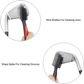 img 2 attached to 🏌️ Golf Club Brush Groove Cleaner with 2 Ft Retractable Zip-Line Carabiner, Aluminum, for Golf Shoes, Clubs & Grooves - Easily Attaches to Golf Bag