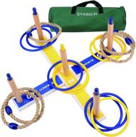 🎪 everich toy yard games - ring toss game for kids and adults - lawn outdoor games for family - easy assembly - includes 10 plastic rings, 5 ropes, and carry bag логотип