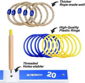 img 3 attached to 🎪 EVERICH Toy Yard Games - Ring Toss Game for Kids and Adults - Lawn Outdoor Games for Family - Easy Assembly - Includes 10 Plastic Rings, 5 Ropes, and Carry Bag