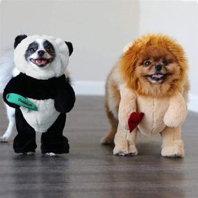 img 3 attached to 🐼 Pandaloon Panda Puppy Dog and Pet Costume Set: Walk, Wag, and Woof as a Shark Tank Sensation - Teddy Bear Style with Arms