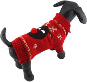 img 4 attached to Festive and Adorable: PETCARE Dog Christmas Sweater with Reindeer Cat Cartoon Design – Perfect Holiday Attire for Small, Medium & Large Dogs and Cats