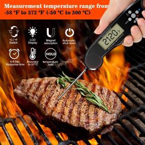 img 2 attached to 🌡️ DotStone Instant Read Meat Thermometer - Digital Thermometer with Built-in Magnet, Backlight & Temperature Alarm. Includes 3.9FT External Probe for Kitchen, Outdoor Cooking, Grilling, BBQ, and Oven