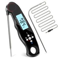 🌡️ dotstone instant read meat thermometer - digital thermometer with built-in magnet, backlight & temperature alarm. includes 3.9ft external probe for kitchen, outdoor cooking, grilling, bbq, and oven logo