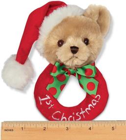 img 2 attached to Bearington Baby's 1st Christmas Plush Soft Ring Rattle: A Delightful 5.5-Inch Toy for Your Little One