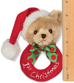 img 1 attached to Bearington Baby's 1st Christmas Plush Soft Ring Rattle: A Delightful 5.5-Inch Toy for Your Little One