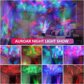 img 2 attached to 🌌 SOAIY Aurora Borealis Light Projector with Remote, 8 Lighting Modes, Built-in Speaker and Timer for Bedroom, LED Moving Psychedelic Northern Ceiling Night Light for Adults, Teens, Kids