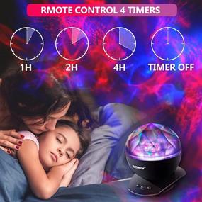 img 1 attached to 🌌 SOAIY Aurora Borealis Light Projector with Remote, 8 Lighting Modes, Built-in Speaker and Timer for Bedroom, LED Moving Psychedelic Northern Ceiling Night Light for Adults, Teens, Kids