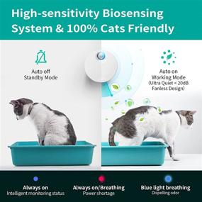 img 2 attached to 🐱 Uahpet Unscented Cat Litter Deodorizer: 80% Odor Elimination,99.9% Dust-Free, 7-Day Battery Life Genie. For All Cat Litter Boxes, Bathrooms, Wardrobes, Kitchens, and Small Areas.