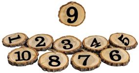 img 4 attached to 🔢 LUOEM 10pcs 1-10 Wedding Table Numbers: Elegant Wood Slice Centerpieces for Wall Decor, Crafts, and DIY Projects