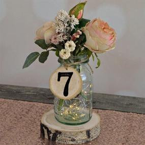 img 2 attached to 🔢 LUOEM 10pcs 1-10 Wedding Table Numbers: Elegant Wood Slice Centerpieces for Wall Decor, Crafts, and DIY Projects