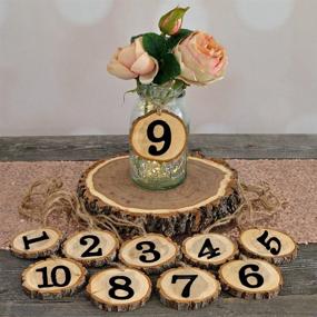 img 3 attached to 🔢 LUOEM 10pcs 1-10 Wedding Table Numbers: Elegant Wood Slice Centerpieces for Wall Decor, Crafts, and DIY Projects