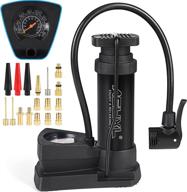 compact asyxl mini bike foot pump: portable inflator with pressure gauge, 17pcs valve adapter, max 160 psi air pump ideal for road bike, mountain bike, balloon and more logo