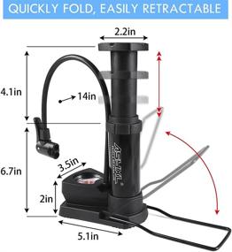 img 3 attached to Compact ASYXL Mini Bike Foot Pump: Portable Inflator with Pressure Gauge, 17PCS Valve Adapter, Max 160 Psi Air Pump Ideal for Road Bike, Mountain Bike, Balloon and More