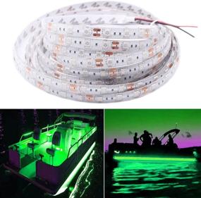 img 4 attached to 🚤 Green 12V 5m (16.4ft) Seaponer Pontoon Boat Light Strip - Marine LED Flex Lighting for Duck Jon Bass Boat Sailboat Kayak - Boat Deck Accent & Interior Lights - Fishing Courtesy Light