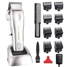 img 4 attached to 🔌 Pro Cordless Hair Trimmer for Men - Rechargeable Hair Cutting Kit Set with Precision Trimmer, Beard Trimmer, Shaver, and 8pcs Hair Clipper Guard