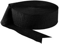 🎉 jumbo roll jet black crepe streamer - 500' long for party decorations логотип