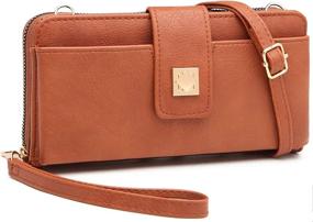 img 4 attached to 👜 XB Crossbody Wristlet Handbag for Women: Cell Phone Purse, Triple Fold Vegan Leather Wallet with RFID Card