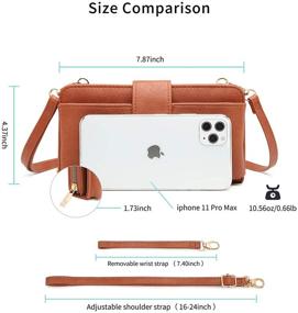 img 1 attached to 👜 XB Crossbody Wristlet Handbag for Women: Cell Phone Purse, Triple Fold Vegan Leather Wallet with RFID Card