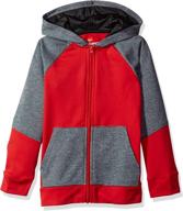 🔴 hanes boys' full zip scarlet stealth heather fashion hoodie & sweatshirt logo