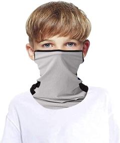 img 3 attached to 🧣 Breathable Kids Cooling Neck Gaiters with Ear Loops, Mesh Holes Face Cover for Boys and Girls - Scarf Bandana Dust Wind Balaclava