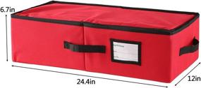 img 1 attached to 🎁 Sattiyrch Underbed Christmas Ornament Storage Box: Convenient Zippered Closure, Holds up to 64 Standard 3-inch Ornaments, with Dividers and Two Handles for Xmas Holiday Accessories Organization