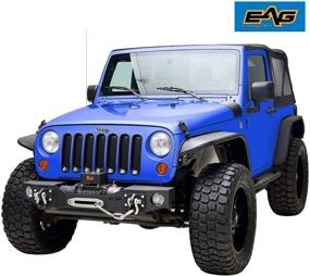 img 2 attached to 🚙 EAG Matte Black Clip-in Mesh Grille Insert Cover 7PCS: Perfect Fit for 07-15 Wrangler JK