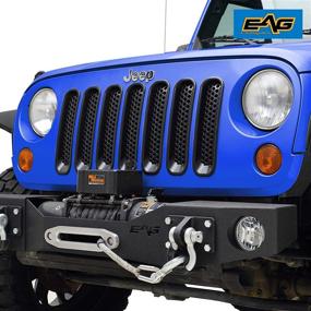 img 3 attached to 🚙 EAG Matte Black Clip-in Mesh Grille Insert Cover 7PCS: Perfect Fit for 07-15 Wrangler JK