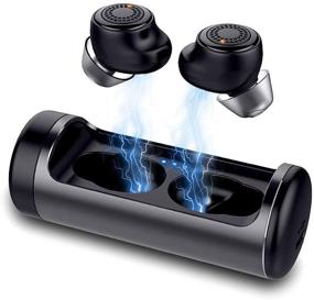 img 4 attached to Bluetooth 5.0 True Wireless Earbuds with 3D Stereo Sound, Portable Rotation Charging Box for Gym Sport, Built-in Mic for iPhone, Android