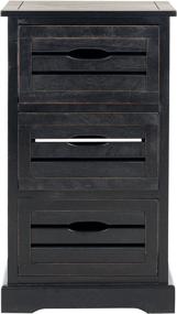 img 3 attached to 🏺 Stylish and Functional Safavieh American Homes Collection Samara Black 3-Drawer Cabinet: Organize with Elegance!