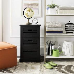 img 4 attached to 🏺 Stylish and Functional Safavieh American Homes Collection Samara Black 3-Drawer Cabinet: Organize with Elegance!