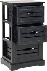 img 2 attached to 🏺 Stylish and Functional Safavieh American Homes Collection Samara Black 3-Drawer Cabinet: Organize with Elegance!