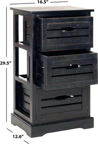 img 1 attached to 🏺 Stylish and Functional Safavieh American Homes Collection Samara Black 3-Drawer Cabinet: Organize with Elegance!